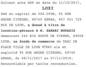 publication legale mise en location gerance